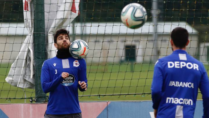 Michele Somma, durante un entrenamiento del Deportivo.
