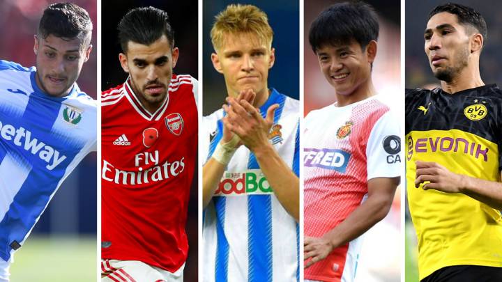 Óscar Rodríguez, Dani Ceballos, Martin Odegaard, Takefusa Kubo y Achraf Hakimi.