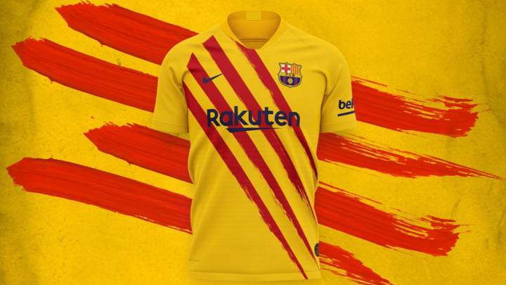La cuarta equipación del Barça, con la bandera catalana
