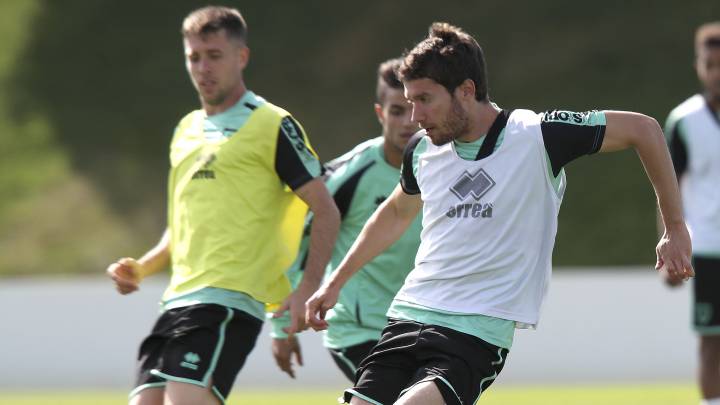 Kako, durante un entrenamiento con el Numancia.