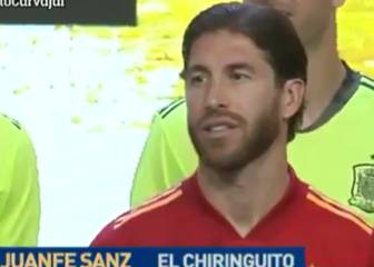 Ramos cringes as Carvajal asked about Bale's situation