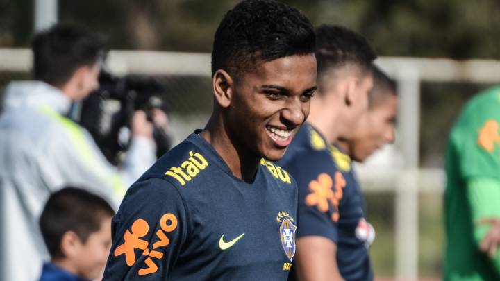 Rodrygo, ayer en el entrenamiento de Brasil en Arabia Saudí.