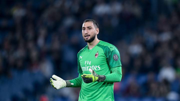 El guardameta italiano del Milán, Gianluigi Donnarumma, durante un partido.