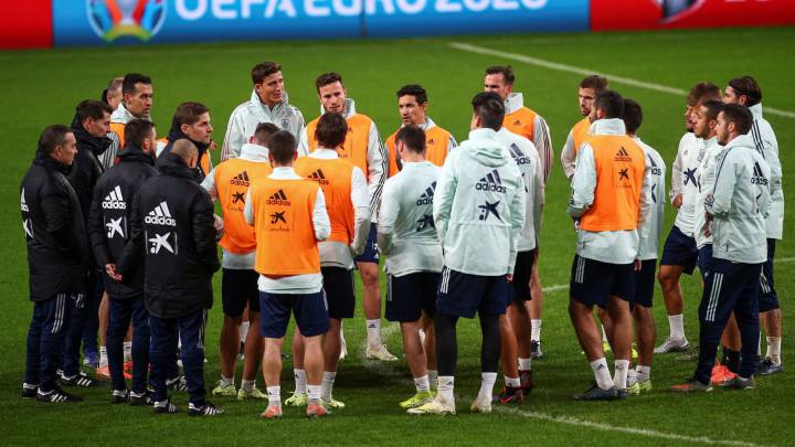 La Selección, en un entrenamiento previo al partido ante Rumanía.