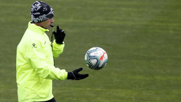 Paco Jémez, durante la sesión.