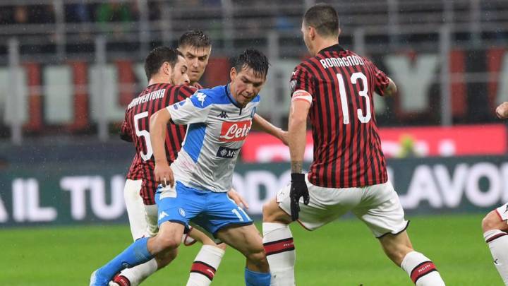 Empate a uno entre Milan y Napoles.