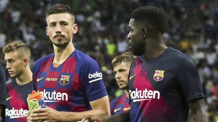 Lenglet y Umtiti, en la imagen, serán la pareja de centrales del Barcelona ante el equipo alemán.