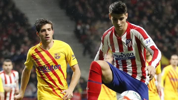 ALVARO MORATA Y SERGI ROBERTO en el ATLETICO DE MADRID - BARCELONA