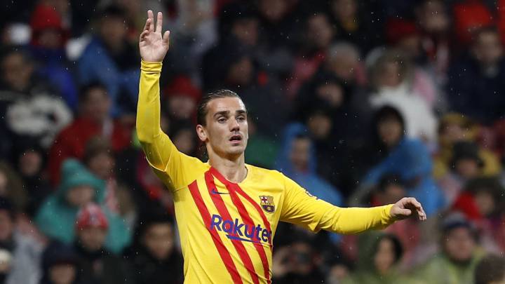 Griezmann, en el partido ante el Atlético.