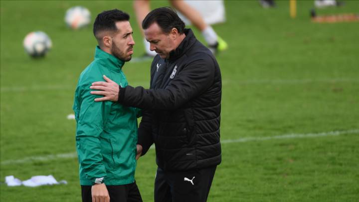 Toribio no acaba el entrenamiento y es duda para el Fuenla