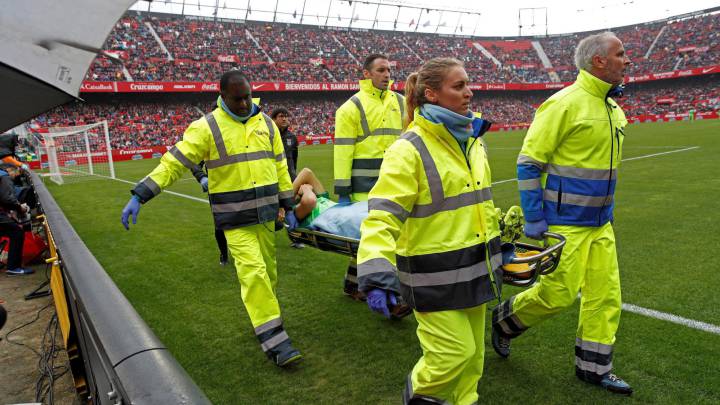 Siovas se tuvo que retirar por lesión del partido entre Sevilla y Leganés.