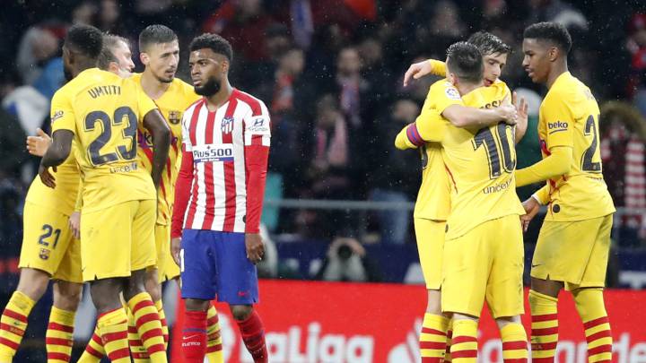 Lemar, al final del Atlético-Barcelona (0-1)