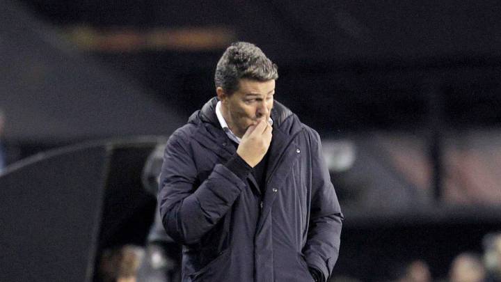 El entrenador del Celta de Vigo Óscar García durante el partido de la jornada 15 de Liga en Primera División que Celta de Vigo y Real Valladolid.