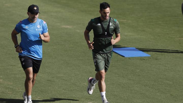 Juanmi entrenándose en solitario.