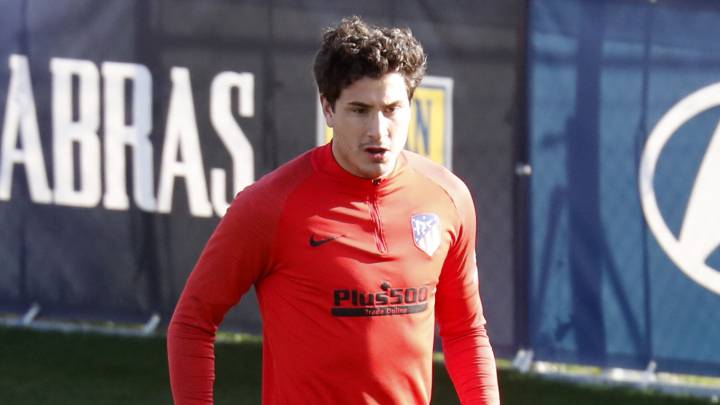 Giménez, en el entrenamiento.