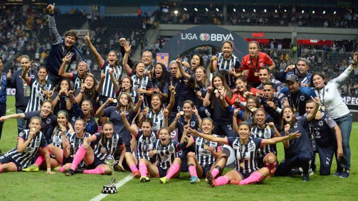 Las Rayadas de Monterrey tras ganar el título.