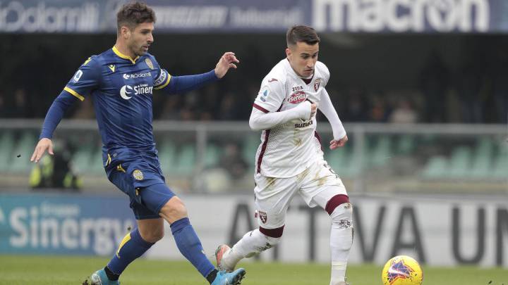 Belenguer y Veloso, durante el Verona-Torino.