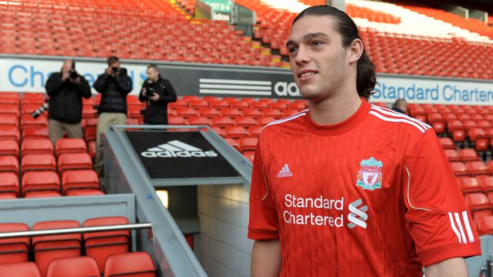 Andy Carroll el día de su presentación en Anfield.