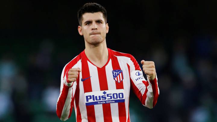 Morata celebra su gol al Betis.