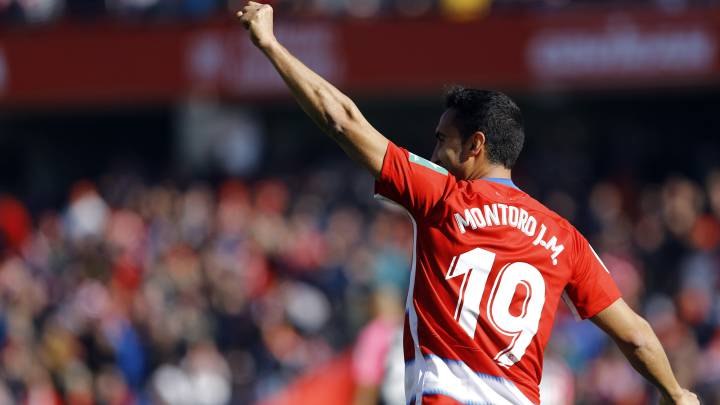 Ángel Montor tras marcar su primer gol en Primera.