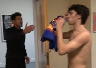 La euforia de Simeone con los jugadores en el túnel: ojo a las palabras a João Félix
