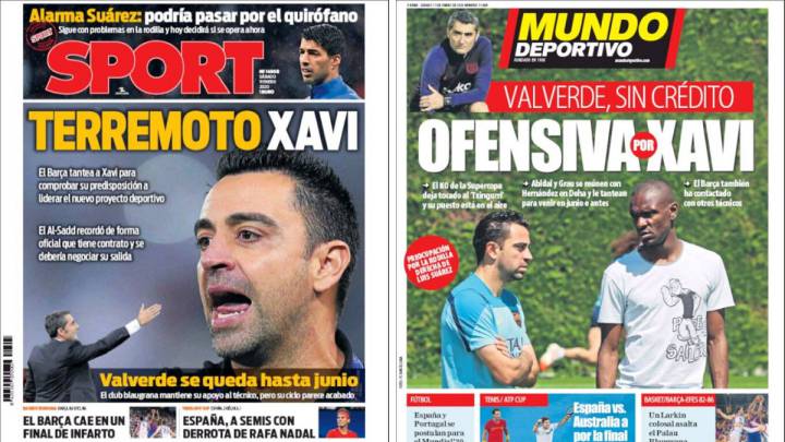 Portadas de los diarios Sport y Mundo Deportivo del día 11 de enero de 2020.