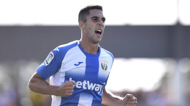 Sabin Merino, en un partido con el Leganés