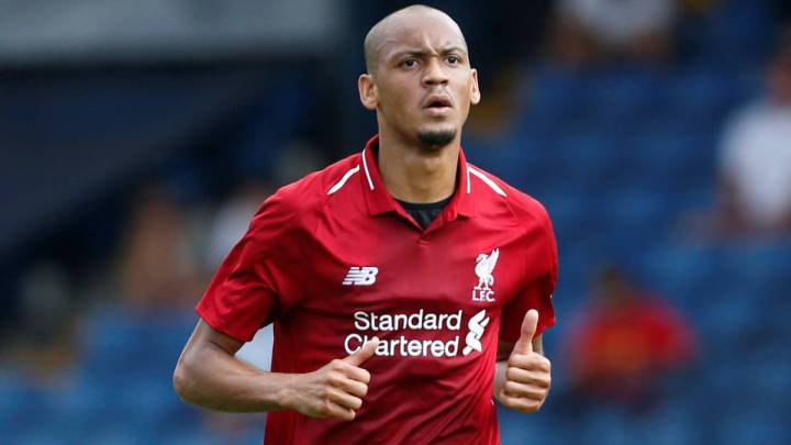 El centrocampista brasileño del Liverpool, Fabinho, durante un partido.