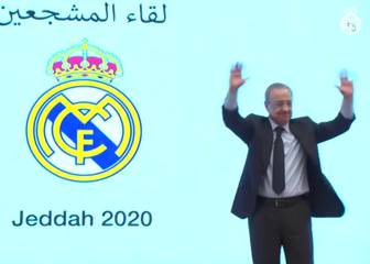 La cara de Butragueño al terminar Florentino su discurso