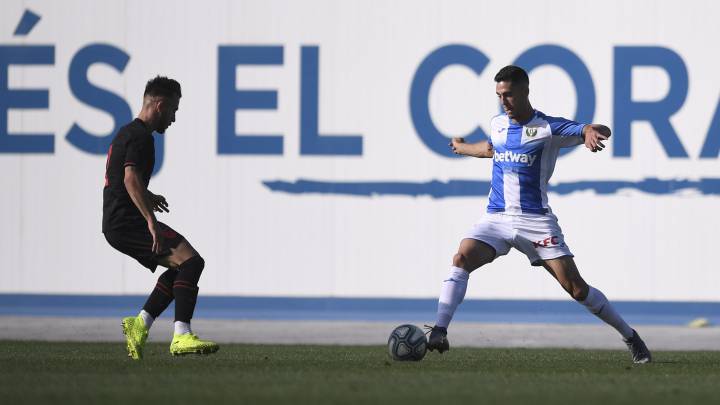 Sabin Merino en un partido con el Leganés