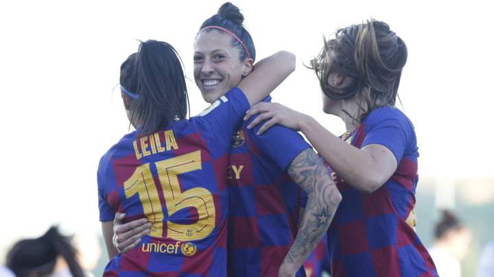 Jenni Hermoso celebra uno de sus goles en la Primera Iberdrola.