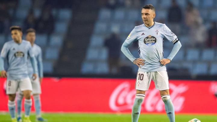 Iago Aspas, durante el partido ante Osasuna en Balaídos