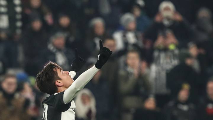 Dybala celebra el golazo que le marcó al Udinese.