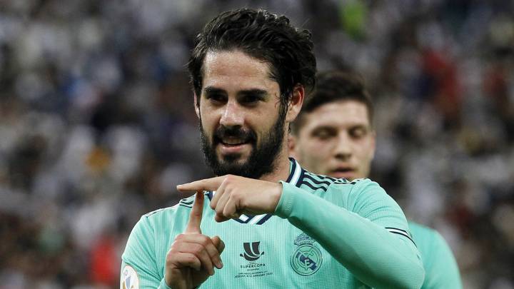 Isco celebrando con el Madrid.