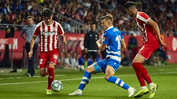 Longo, en el partido entre Girona y Deportivo de Montilivi.