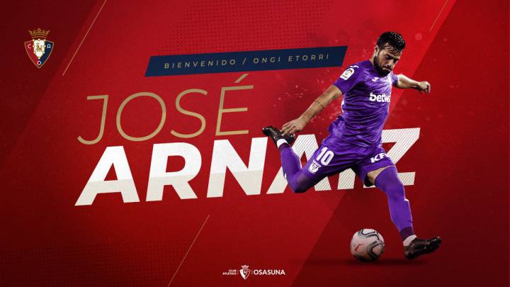 Osasuna logra la cesión con opción de compra de Arnáiz