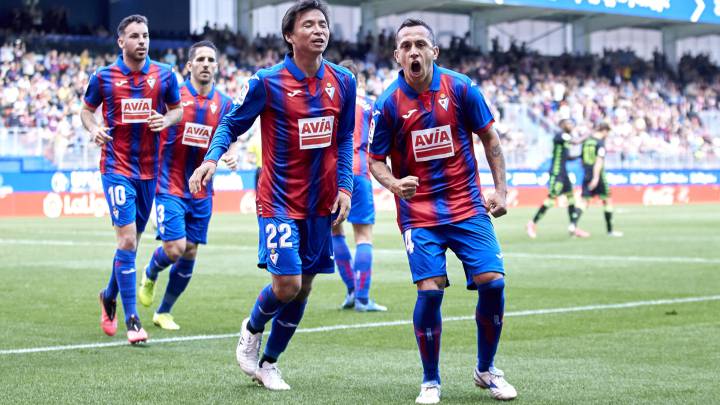 Orellana celebra el gol del Eibar.