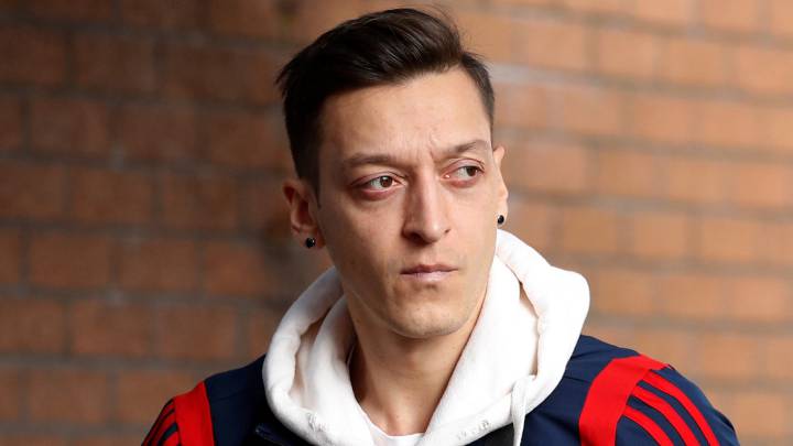 Ozil, en un entrenamiento con el Arsenal.