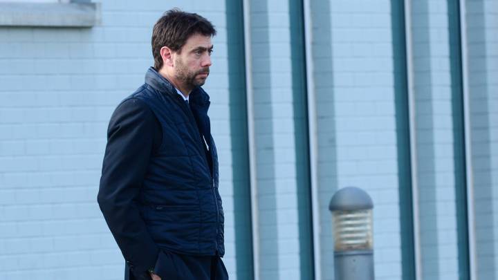 Agnelli durante un entrenamiento en Vinovo, instalaciones de la Juventus.
