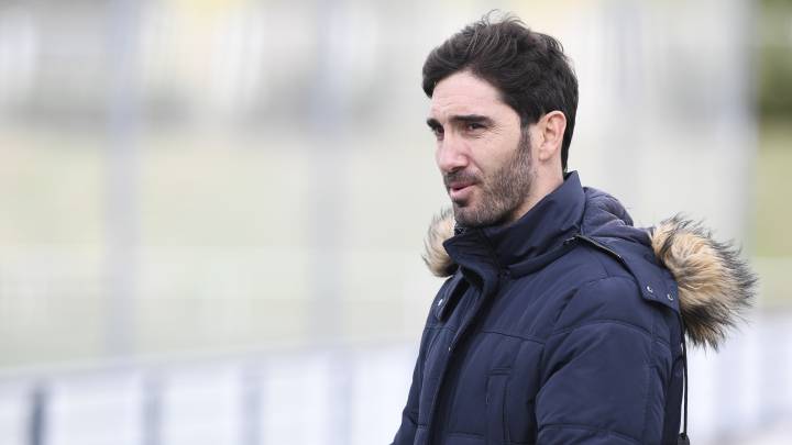 Cobeño, durante un entrenamiento del Rayo.
