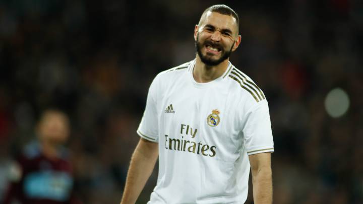 Karim Benzema se lamenta tras fallar una ocasión ante el Celta.
