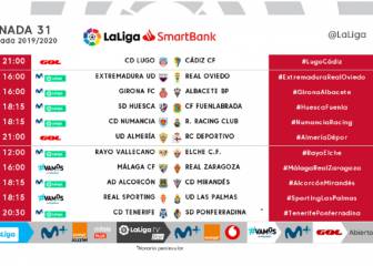 Ya se conocen los horarios de la jornada 31 de LaLiga Smartbank