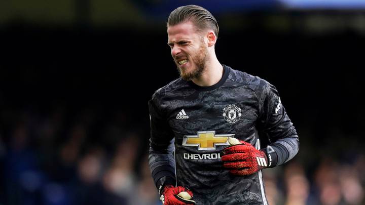 El guardameta español del Manchester United, David de Gea, durante un partido.