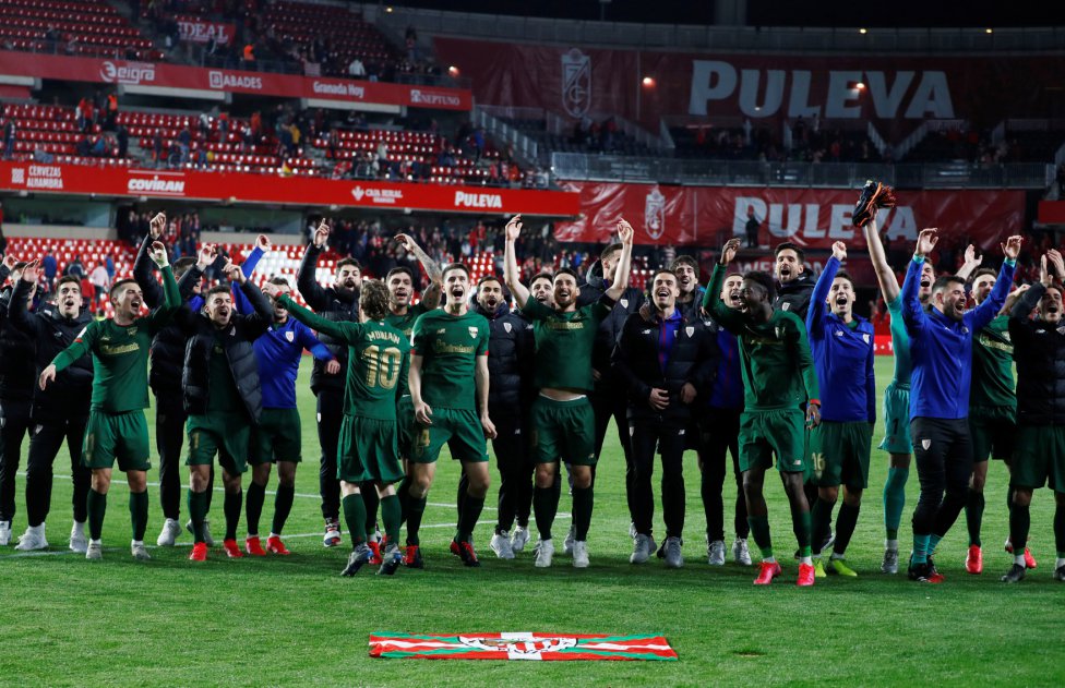 Los jugadores del Athletic de Bilbao celebraron el pase a la final de la Copa del Rey.