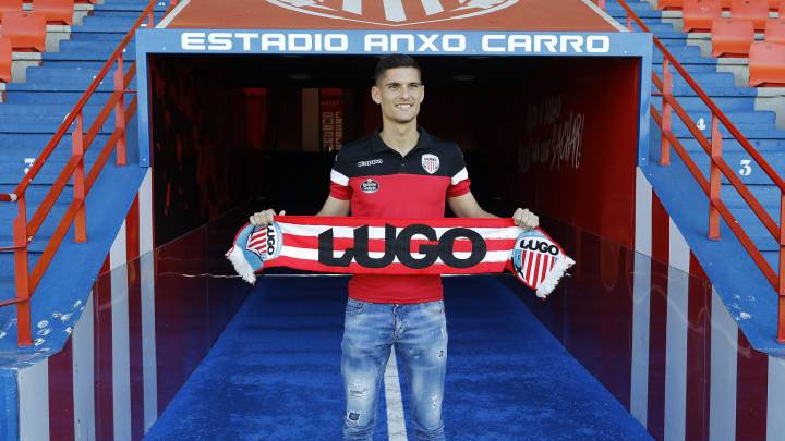 Ander Cantero en su presentación con el Club Deportivo Lugo