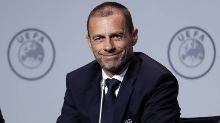 Aleksander Ceferin, durante la conferencia de prensa que ofreció en Ámsterdam después del último Congreso de la UEFA.