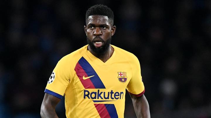 Samuel Umtiti of Barcelona during the UEFA Champions League, Round of 16, 1st leg football match between SSC Napoli and FC Barcelona on February 25, 2020 at Stadio San Paolo in Naples, Italy - Photo Giuseppe Maffia / Sportphoto24 / DPPI
