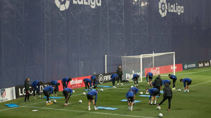 Entrenamiento del Atlético de Madrid.