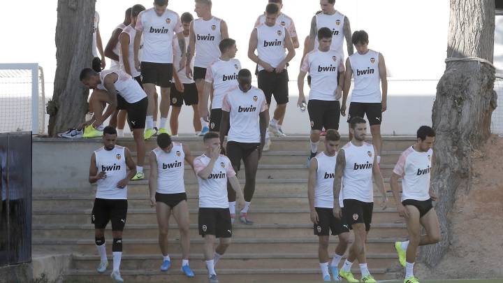 Entrenamiento del Valencia.