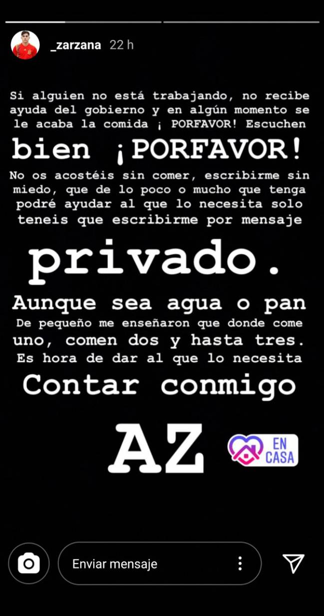 Antonio Zarzana, estrella del juvenil del Sevilla, fascina en las redes sociales por su tremenda bondad: "No os acostéis sin comer, escribidme sin miedo".